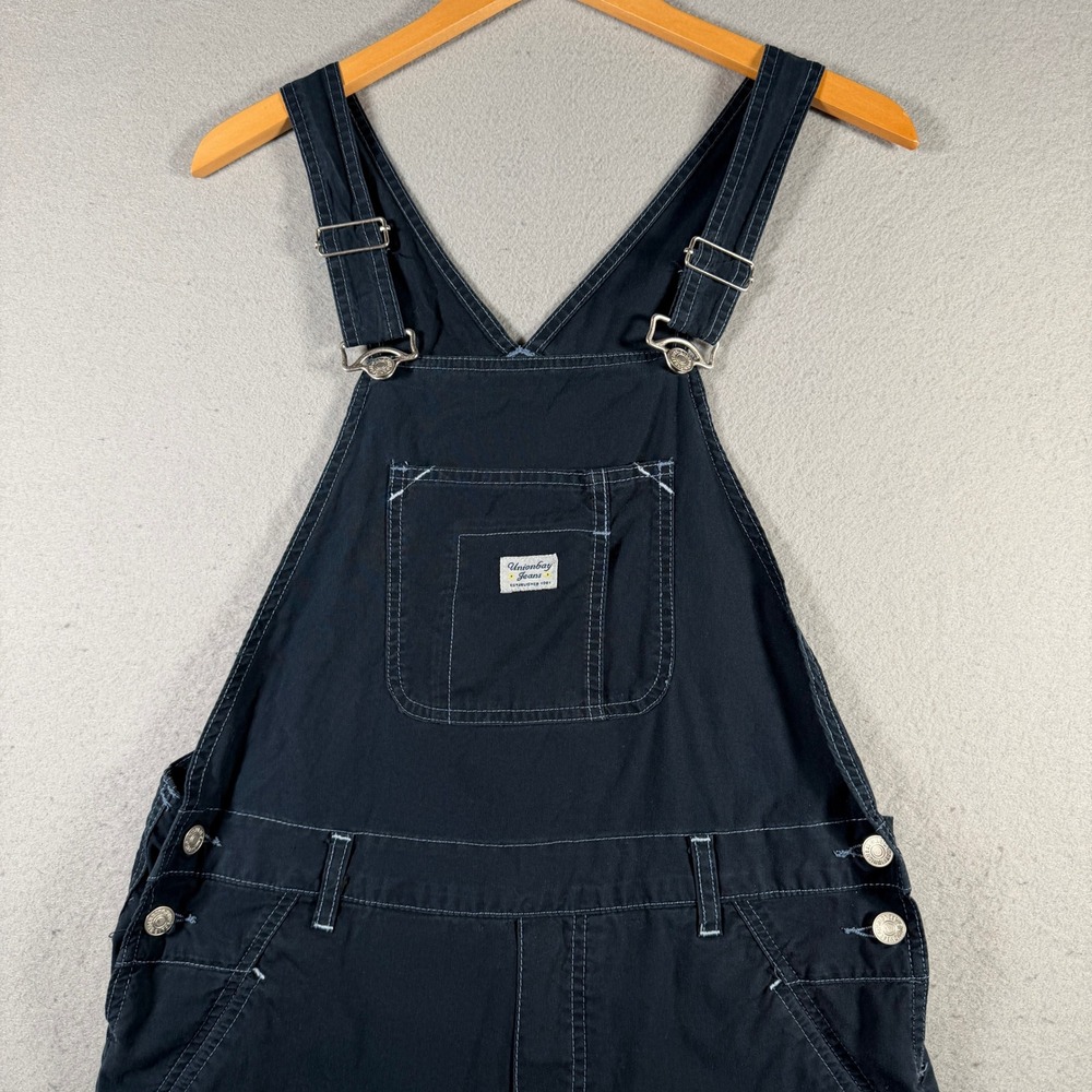 Unionbay Jeans Womens Navy Blue Cotton Bib Overalls JB446U7 Size Large Y2K